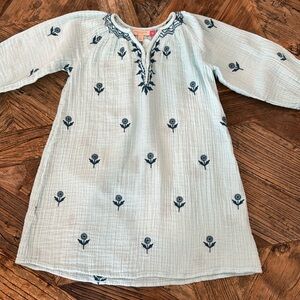 Pink chicken gauzy cotton dress.